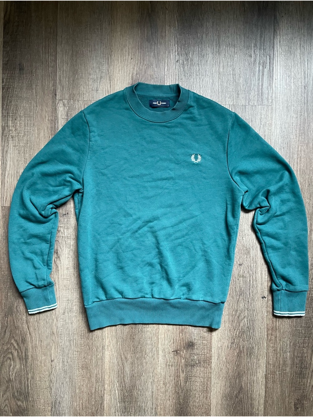 Fred Perry Teal Green Crewneck Sweatshirt